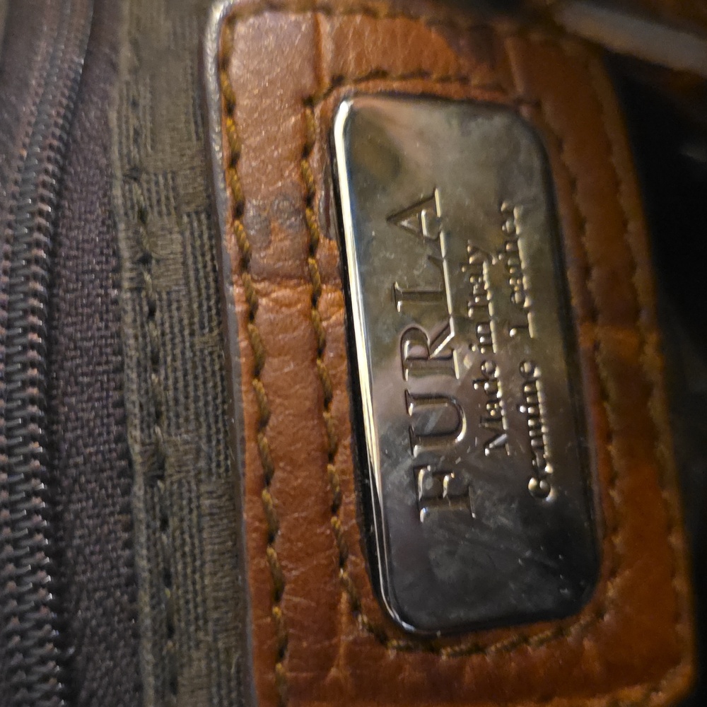 FURLA ITALIAN Brown Leather LUX Shoulder Bag Reposh - Picture 11 of 13